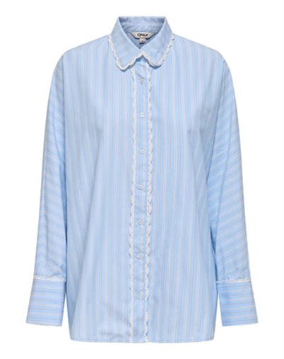 Only - ONLOsiris Striped Lace Skjorte - Kentucky Blue/Bright White